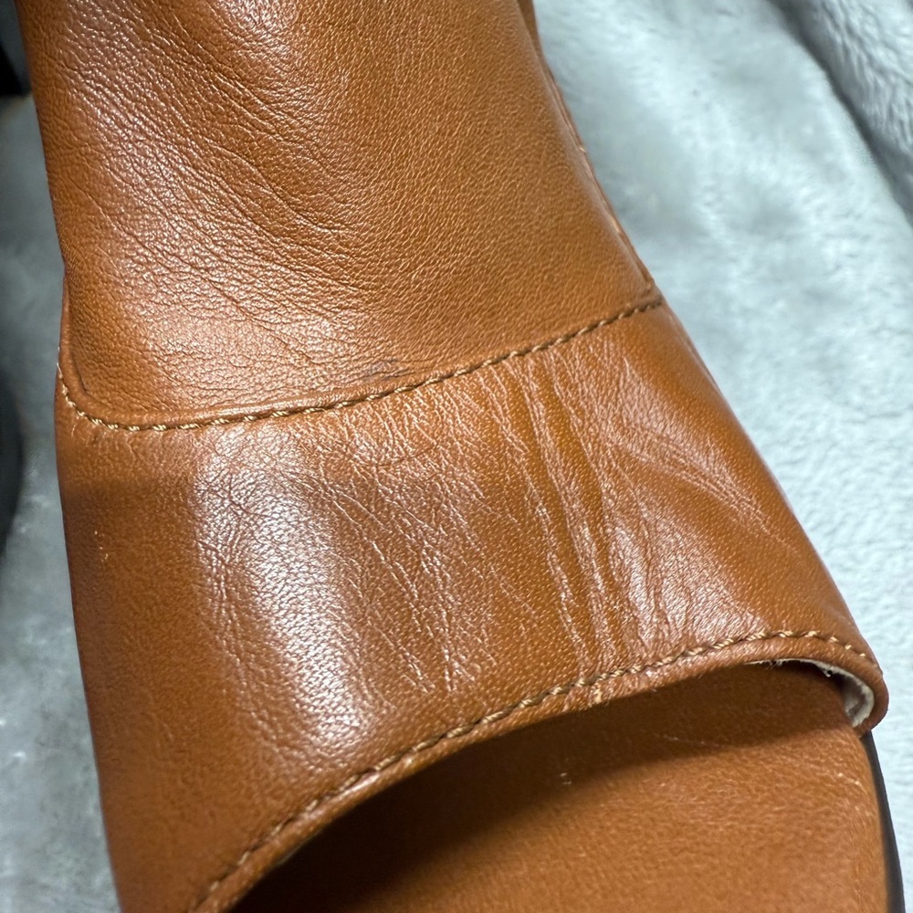 Michael Kors Tan Peep Toe Ankle Booties - Picture 5 of 16